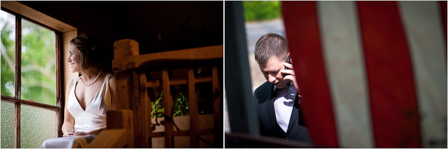 bride and groom getting ready at the story inn