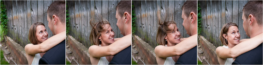 funny windy sequence of bride's hair at wedding