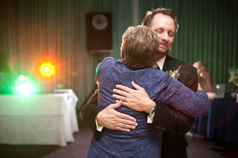 tender moment of mother son dance at a wedding