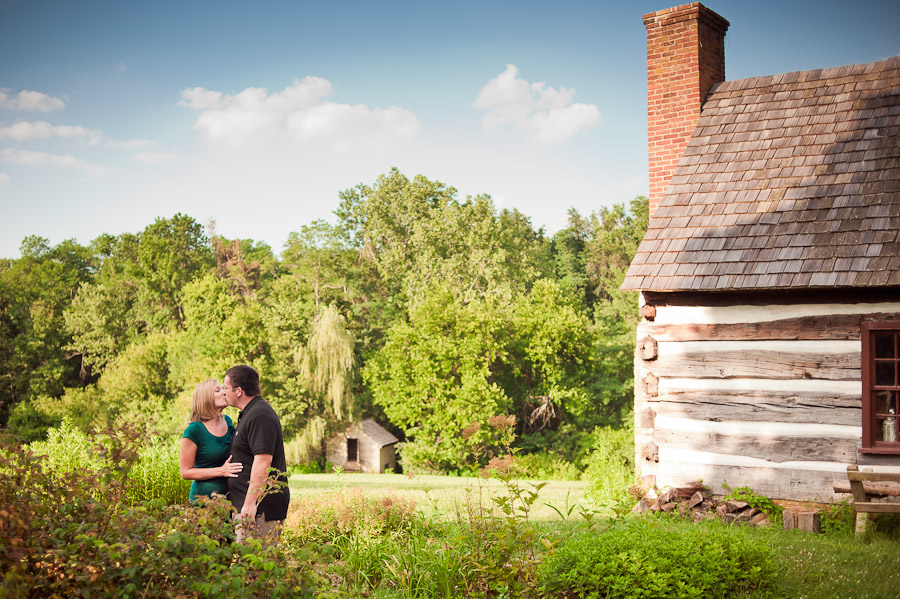 couple kissing at locust grove in louisville