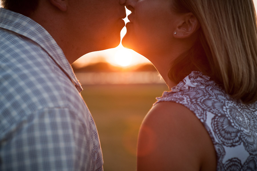 sunset kiss at waterfront park