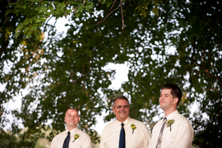 Groom's sweet first glance at bride