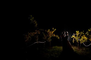 vineyard nighttime wedding portrait
