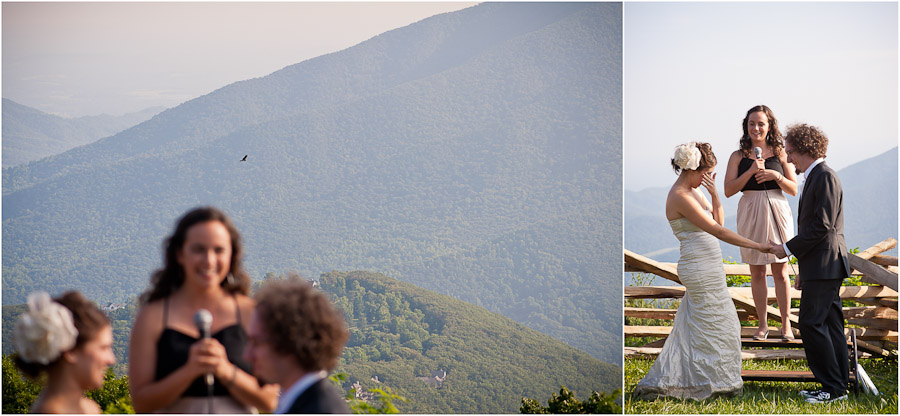 wintergreen wedding ceremony overlooking blue ridge mountains