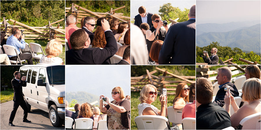 people taking photos at wedding