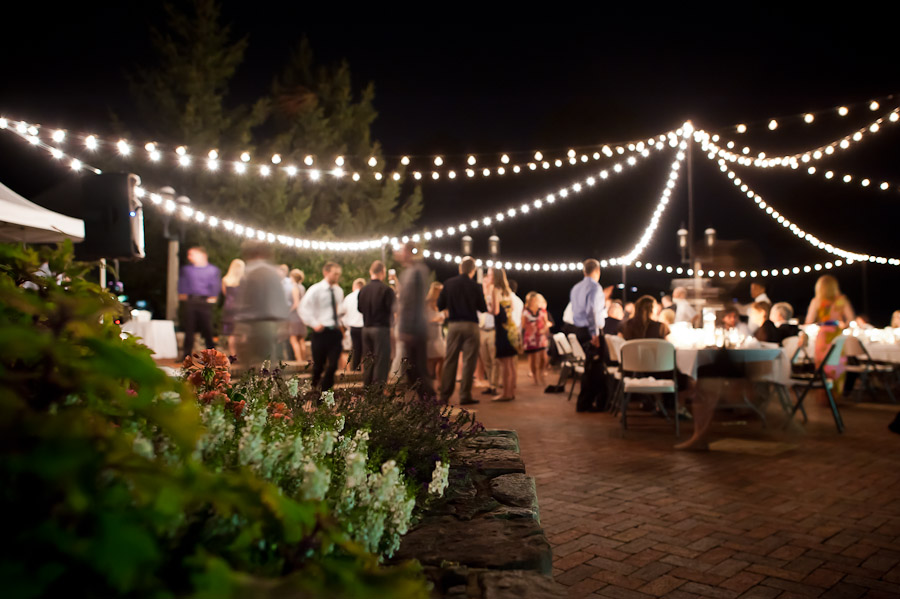 long exposure at night wedding reception