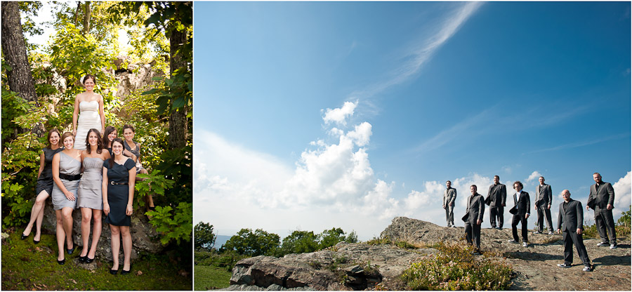 bridal party shots at wintergreen resort