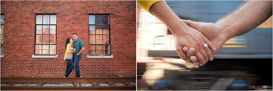 Colorful engagement photography in downtown Charlottesville