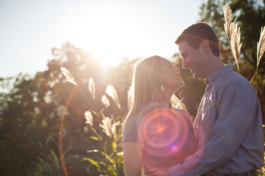 beautiful sun flare engagement photo