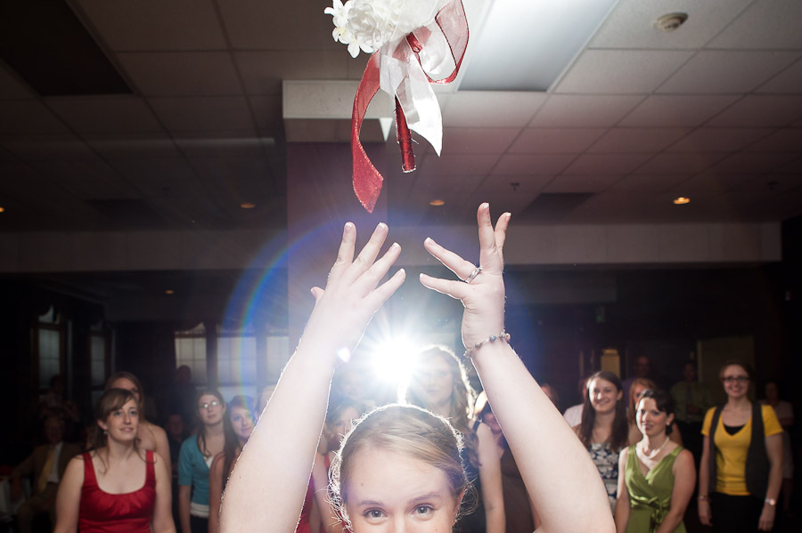 awesome quirky bouquet toss photograph