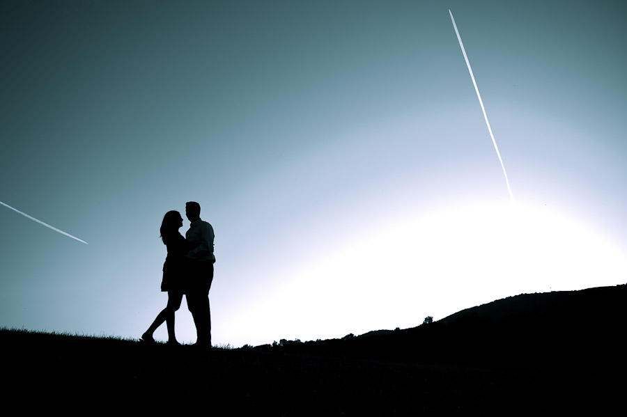 beautiful and striking silhouette engagement photo