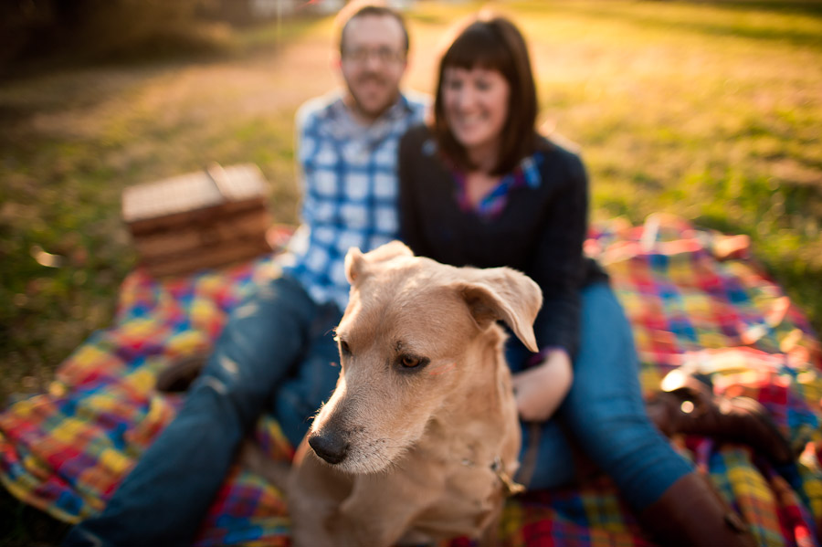 Bloomington engagement photography with dog