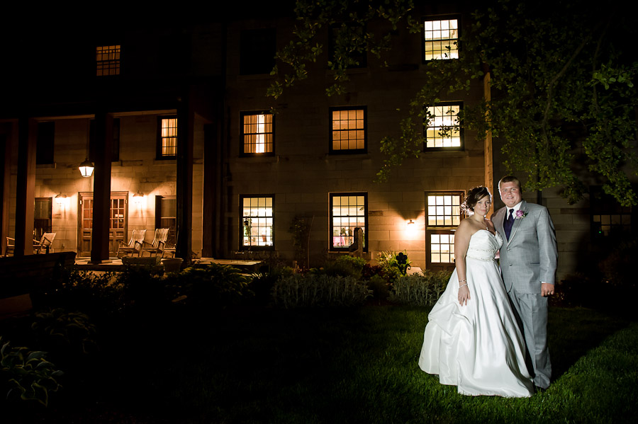 Night Portrait Wedding Spring Mill Inn Mitchell Indiana