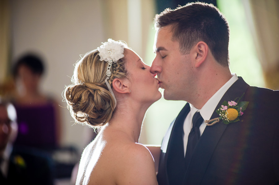 Sweet kiss during first dance