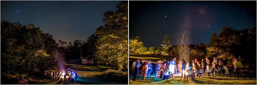 Campfire at Wedding Rehearsal in Orkney Springs Virginia