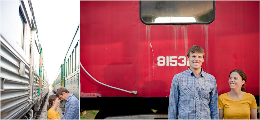 Engagement Photos with Trains at French Lick, IN