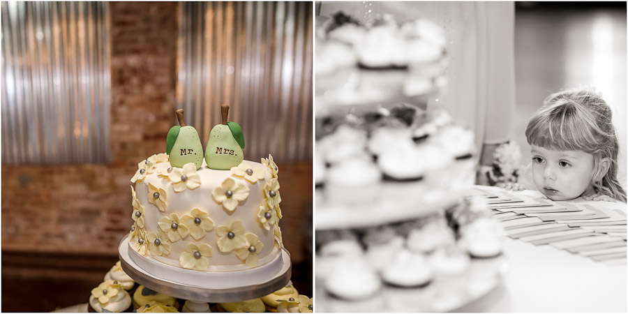 Cute kid checking out wedding cupcakes