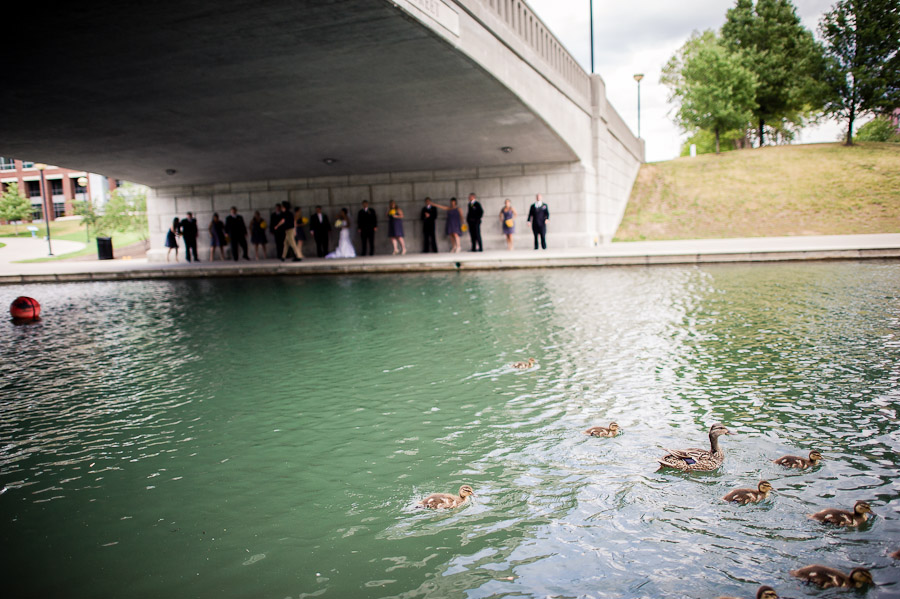 Indianapolis Canal Wedding Party Photo