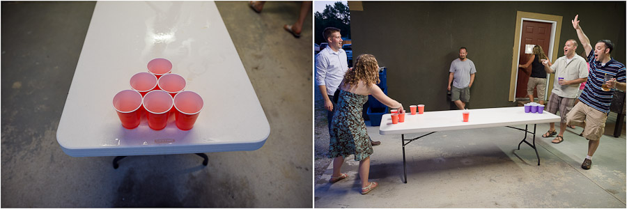 beer pong at wedding