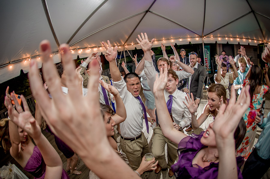 Dancing to shout at wedding