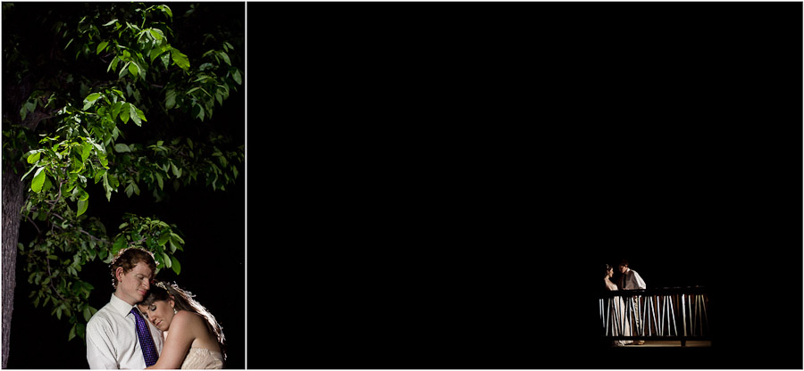 Night Portrait of Bride and Groom at Wintergreen Resort