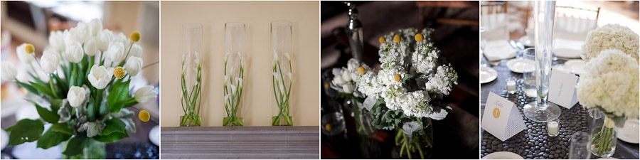 White and yellow modern and beautiful floral centerpieces and bouquets