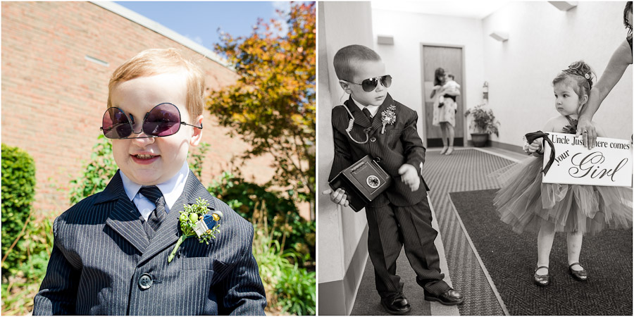 Cute and hilarious ringbearer and flower girl photos