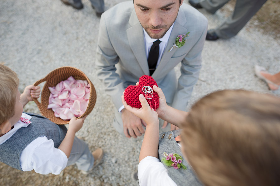 cute flower and ringbearers at wedding