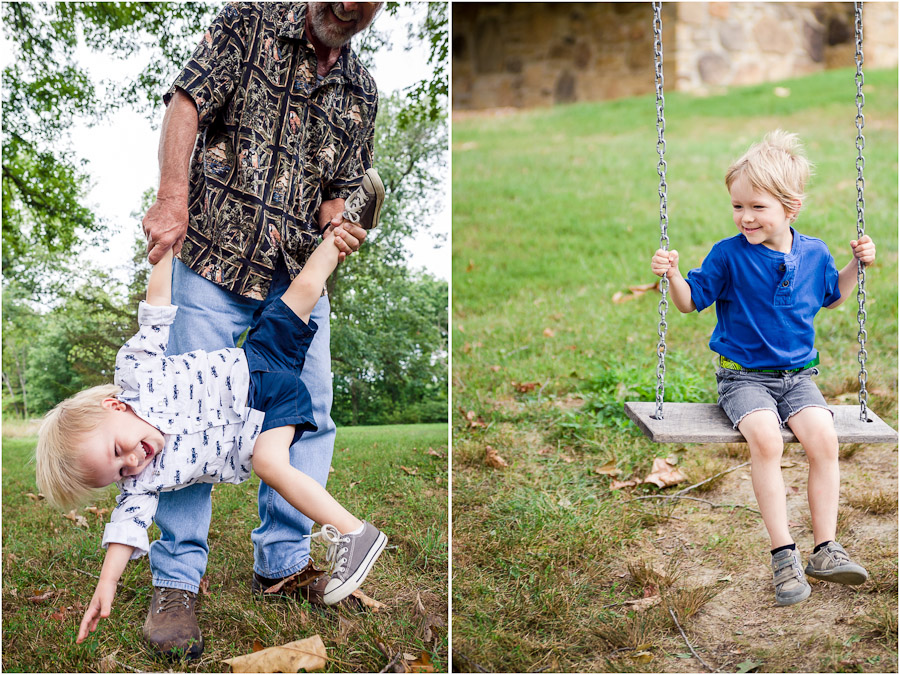 cute family photos of kid on swing