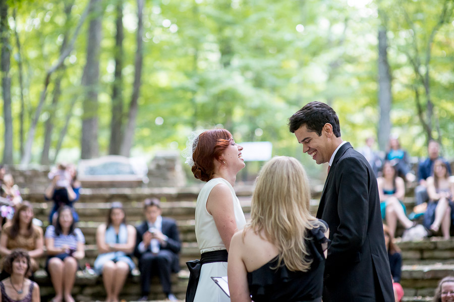 Fun, outdoor amphitheater wedding in Brown County