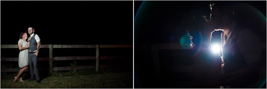 Beautiful and artsy nighttime photos of cool bride and groom by tall and small photography