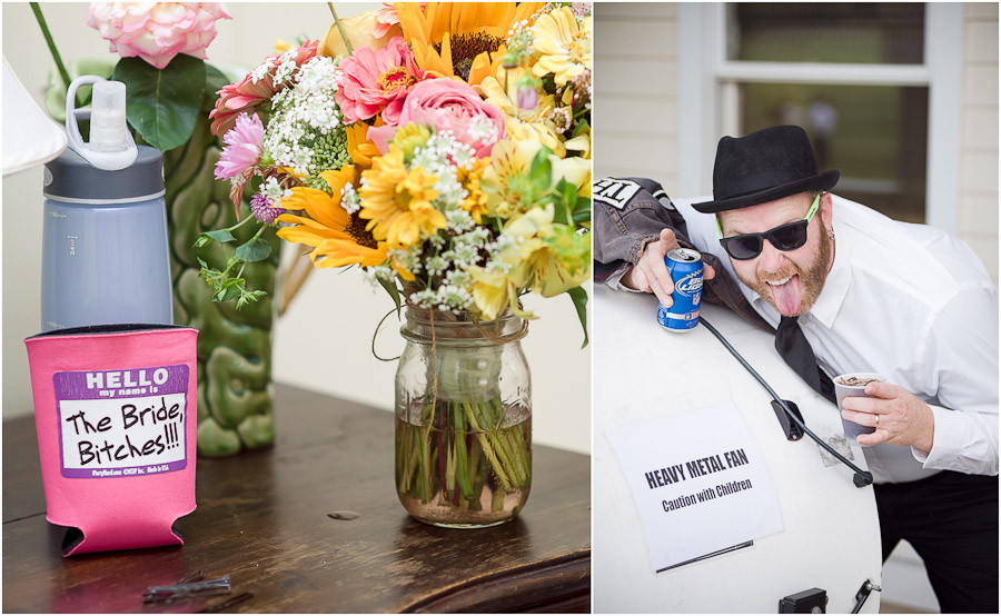 Hilarious wedding details and heavy metal sign