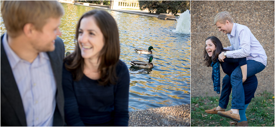 cute and quirky lifestyle, engagement photos with ducks in DC