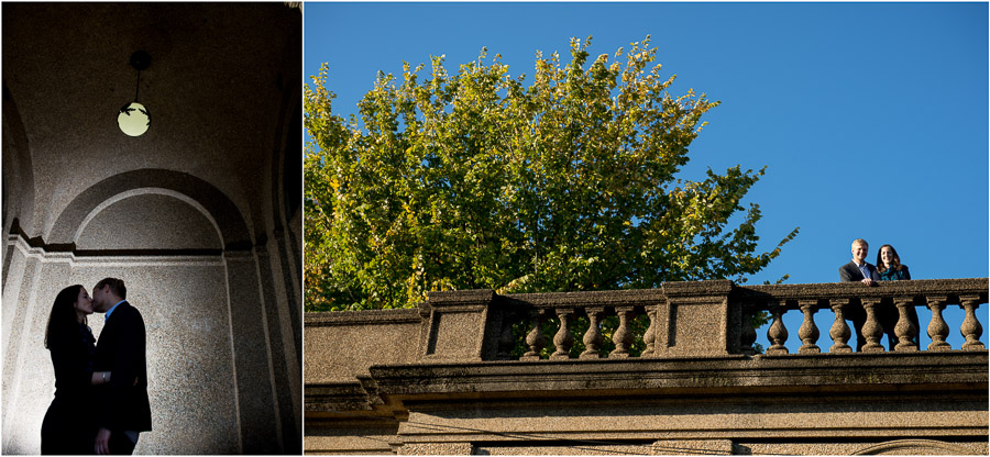 Romantic, dramatic and fun sunny engagement photos in Meridian Hill Park