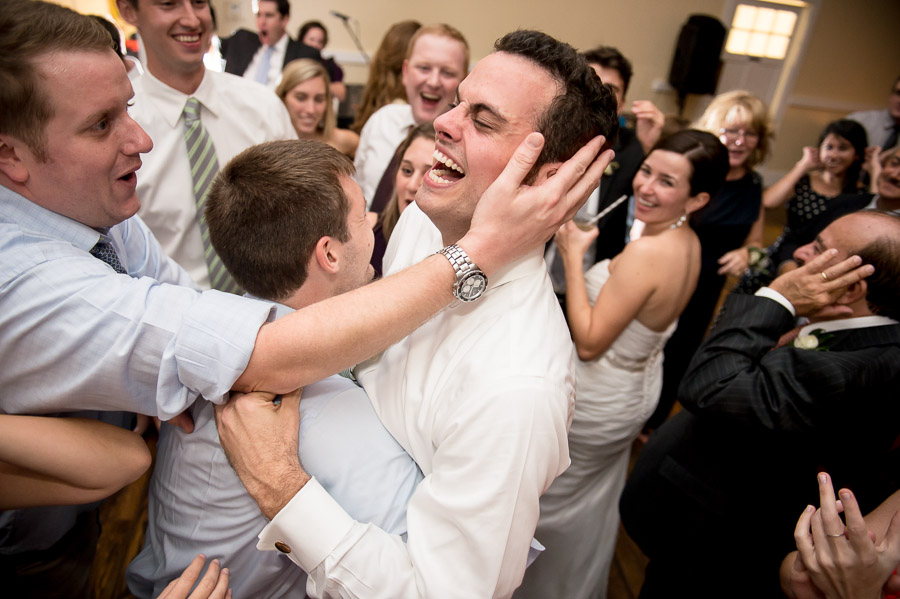 Funny dance floor moments at King Family Vineyard wedding