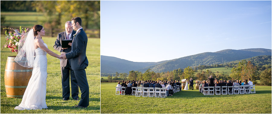 Touching, sweet and scenic wedding photo from outdoor fall wedding at King Family