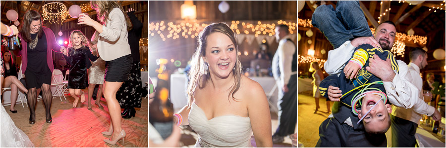 Fun, quirky dancing photos at Brown County, Indiana wedding