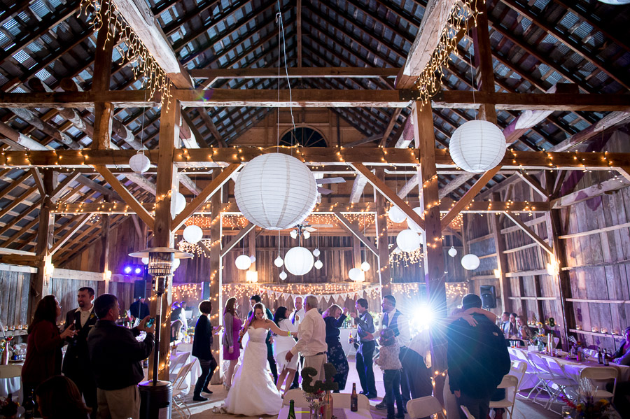 Fun, relaxed, wild dance floor pics from Brown County Indiana wedding