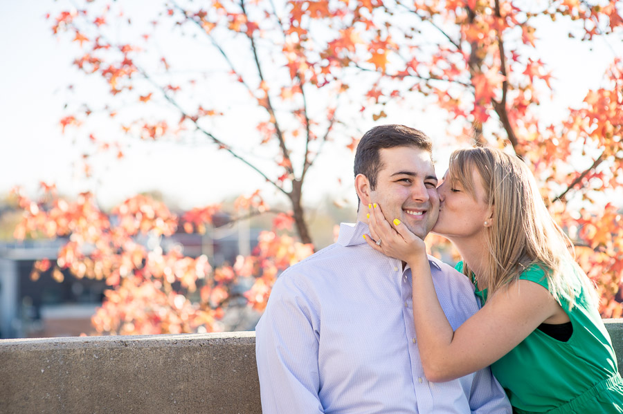 Beautiful fall engagement pics in downtown Bloomington, Indiana