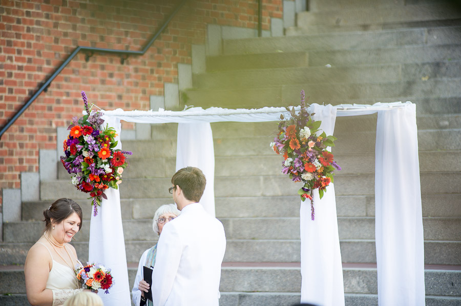 Colorful outdoor fall wedding in Indiana