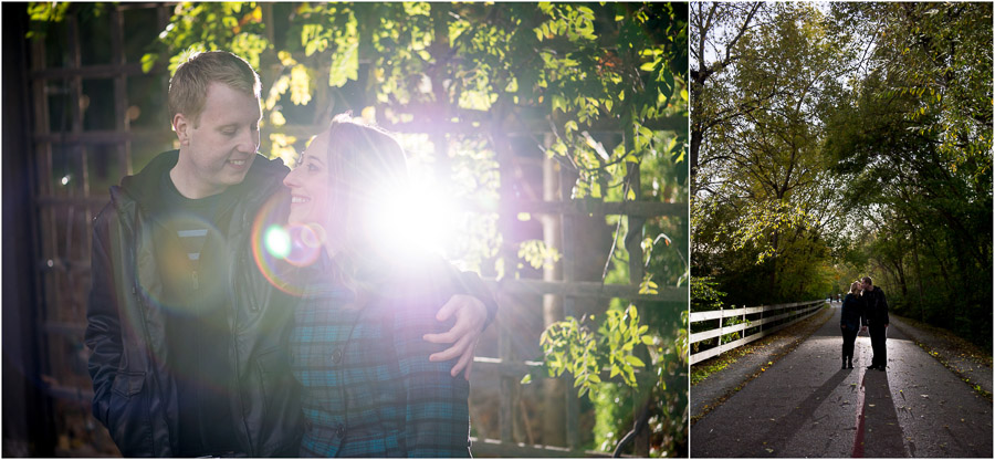 Fun engagement photos on Monon Trail in Indy, Indiana