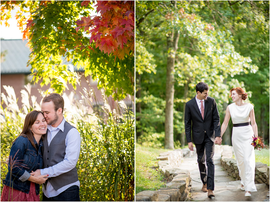 Natural, vibrant, outdoors engagement and wedding photos