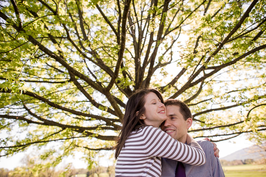 Engagement photos with trees