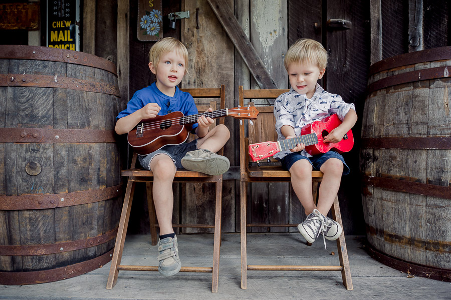 cool kids playing instruments family portraits