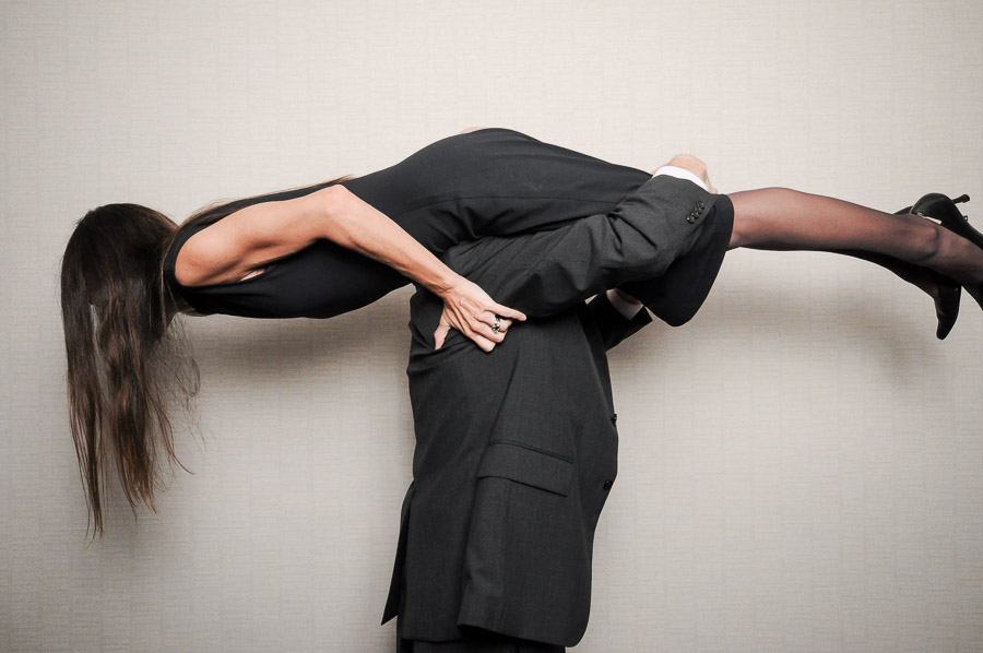 Sweet planking photo at Indianapolis wedding photobooth