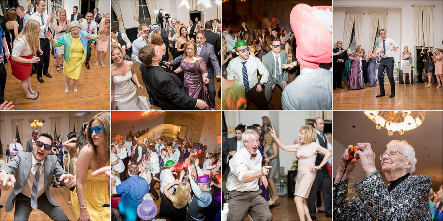 Fun, vibrant, wild dance floor pics from a summer Shrine Mont wedding