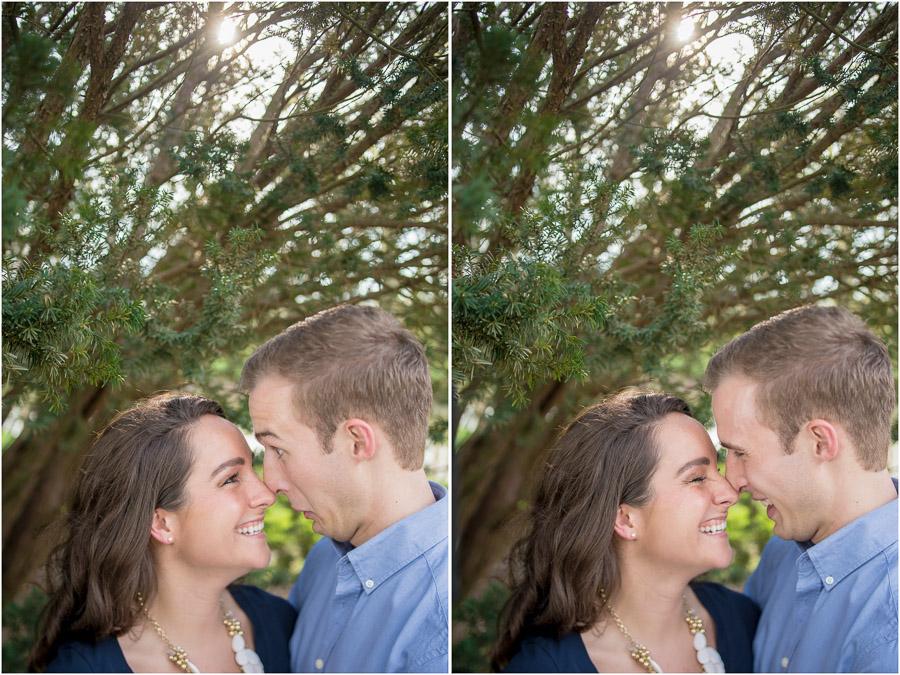 Fun, casual, silly engagement photos, Indianapolis, Butler University