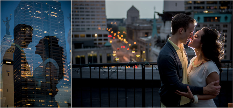 Creative, Hip, and Urban Engagement Photos in Downtown Indianapolis, Monument Circle