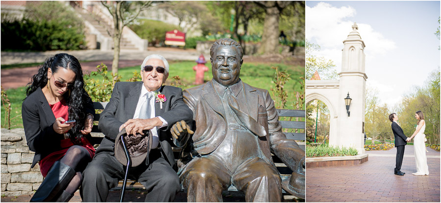 Quirky, fun, casual wedding photos on Indiana University campus