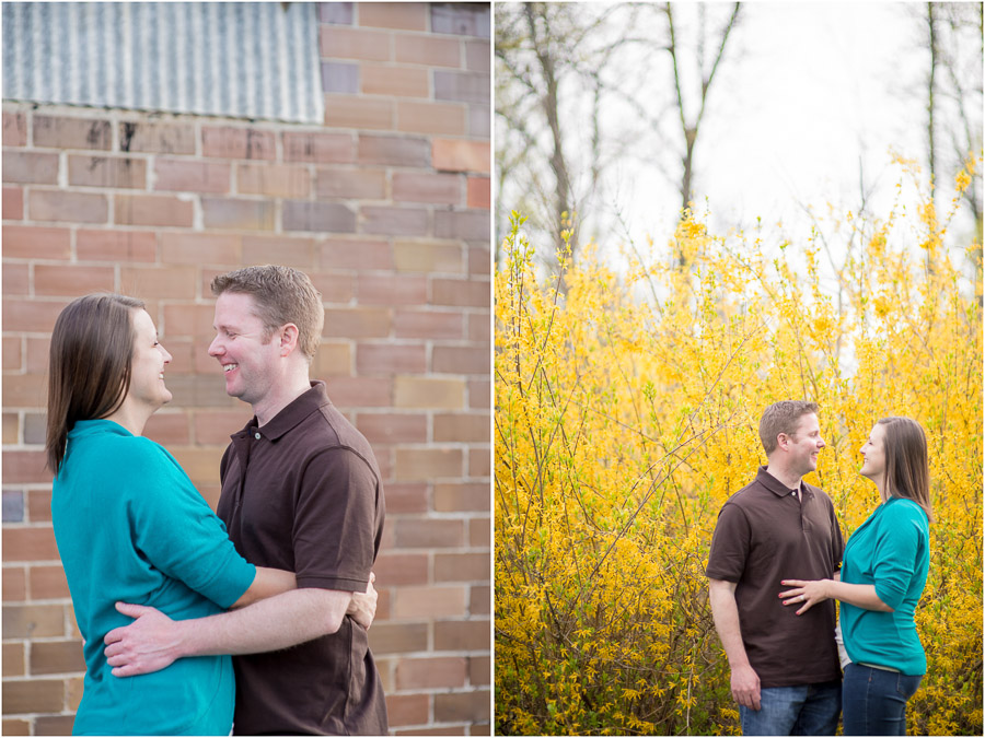 Sweet, bright, fun engagement photos in downtown Noblesville, Indiana